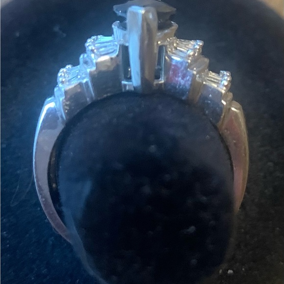 Diamond Sapphire/ Ring. 14k over SS - Picture 4 of 5